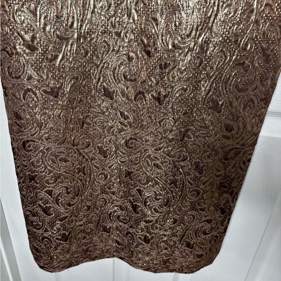 Eliza J Gold Embroidered Sleeveless Dress Black Beaded Neckline Size 10 - Picture 3 of 7